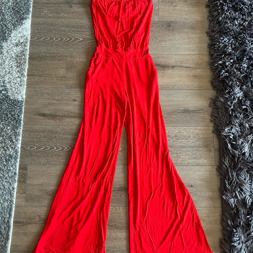 Guess Strapless Red/Orange Jumpsuit
